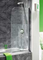 Aqualux Aquarius Frameless Bathscreen - Silver Frame - Clear Glass