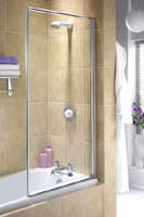 Euro Framed Bathscreen - Silver Frame - Clear Glass