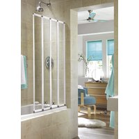 Folding Bath Screen White / Clear 840mm