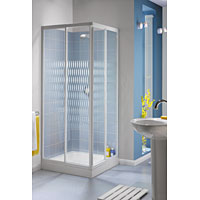 White/Ribbon 760mm Corner Entry Square Shower Enclosure