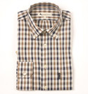 Mens Small House Check Long Sleeved Cotton Shirt