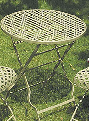 Antique Green Wrought Iron Garden Table