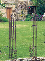 Antique Rust Wrought Iron Garden Arbor