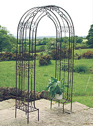 Antique Rust Wrought Iron Garden Archway