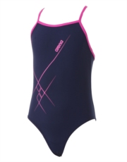 Girls Morisia Swimsuit - Navy and Fuchsia