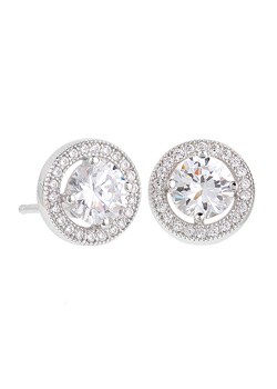 Silver cubic zirconia stud earrings