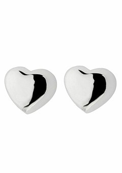 Silver Heart Stud Earrings