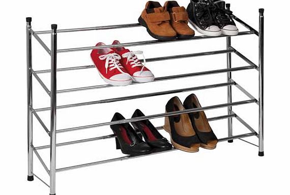 Argos 4 Tier Extendable Shoe Storage Rack - Chrome