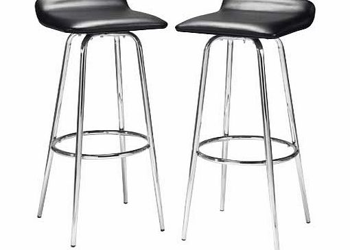 Argos Pair of Black and Chrome Swivel Head Bar Stools