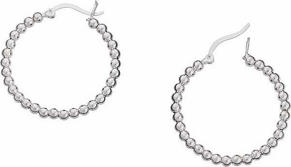 Sterling Silver Ball Design Creole Earrings