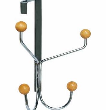 4 Over Door Coat Hooks - Silver