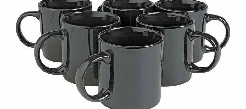 6 Piece Mug Set - Black