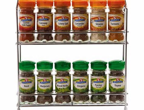 Wall Mountable Wire 12 Jar Spice Rack