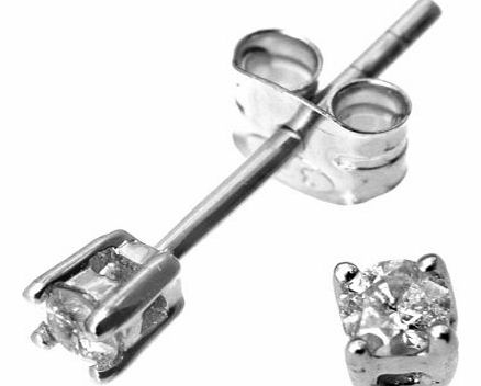 0.1 Carat Diamond Stud Earrings in 9ct White Gold