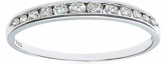 9ct White Gold Quarter Carat Diamond Channel Set Half Eternity Ring