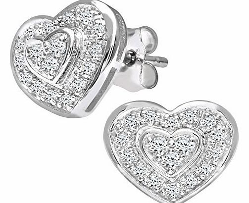 9ct White Gold Womens Diamond Earrings