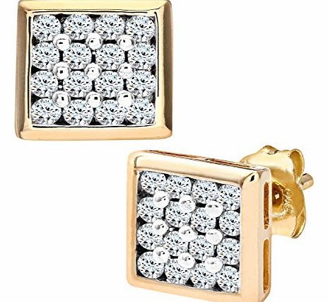 9ct Yellow Gold Mens 20pt Diamond Earring