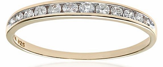9ct Yellow Gold Quarter Carat Diamond Channel Set Half Eternity Ring