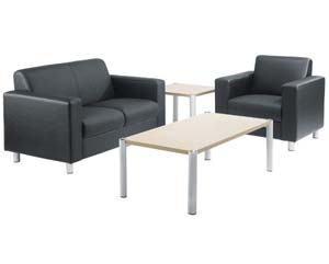leather reception seating
