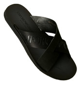 Black Cross-Over Flip Flops