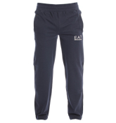 EA7 Dark Blue Pique Tracksuit Bottoms