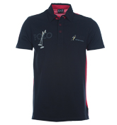 EA7 Prussian Navy Pique Polo Shirt