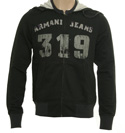 Faded Black Full Zip Hooded Sweatshirt