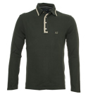 Green Long Sleeve Pique Polo Shirt