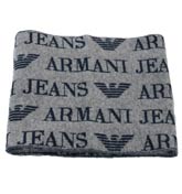 Grey Scarf with Navy Logo