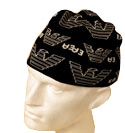 Mens Armani Black Cotton Mix Hat With White Logo