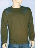 Mens Olive Lightweight Cotton Long Sleeve T-Shirt