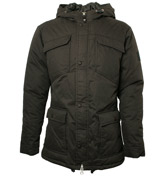 Mud Brown Long Length Padded Jacket