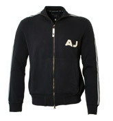 Navy and White Full Zip Sweatshirt