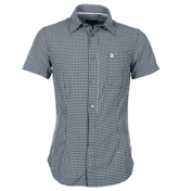 Navy and White Gingham Check Shirt