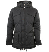 Navy Long Length Padded Jacket