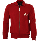 Red and White Full Zip Sweatshirt