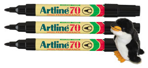 Artline 70 Permanent Marker Bullet Tip Black Ref