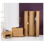 3 Door 3 Drawer Wardrobe, Set Beech Effect