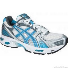 Gel-Evolution 4 Ladies Running Shoe White/Electric Blue/Storm