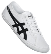 ASICS Biku White and Black Canvas Trainers