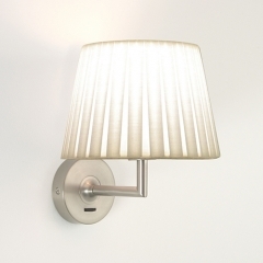 Appa Nickel Matt Wall Light with White Shade