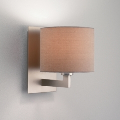 Astro Olan Matt Nickel Wall Light with Grey Shade