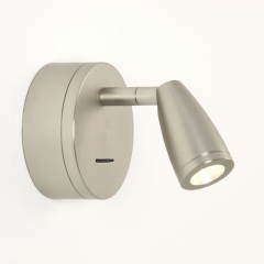 Fujiko Matt Nickel LED Wall Light Switched