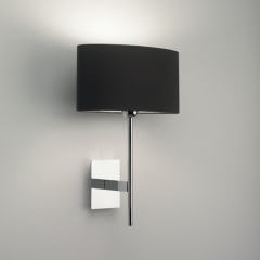 Lloyd Polished Chrome Wall Light with Black Shade