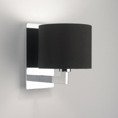 Olan Chrome Wall Light with Black Shade