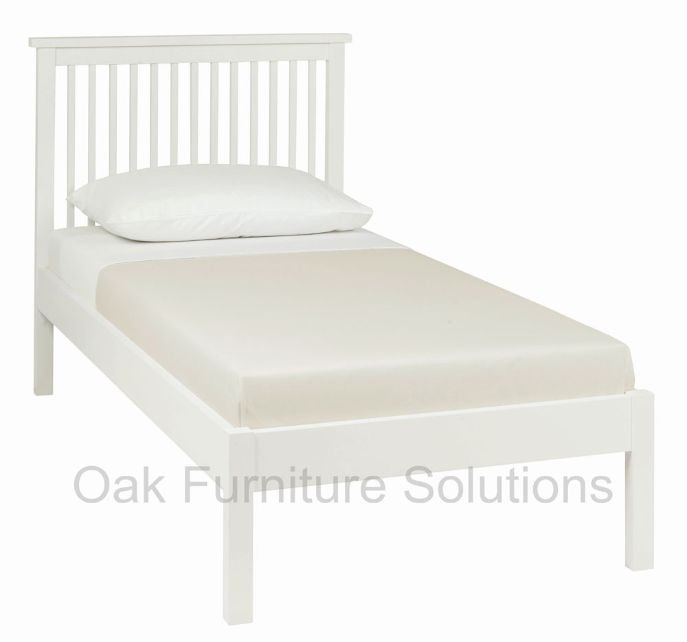 White Low Footend Bedstead - 90cm - Single