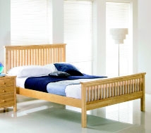 Natural Bedstead - Double (Sprung Slats)