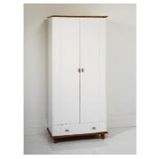 2 Door 1 Drawer Robe, White & Pine