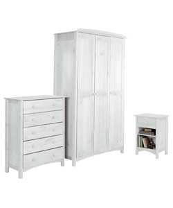 3 Door Wardrobe Bedroom Package - White