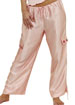 Embroidered Silk solid charmeuse long pant